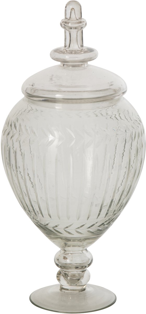 J-Line voorraadpot reliëf - glas - transparant - large