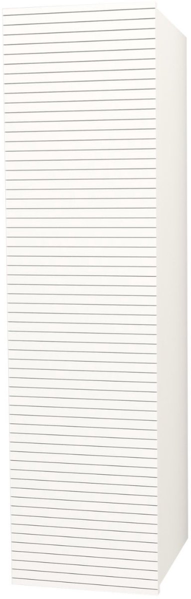 ALONI ELITE hoge badkamerkast – 135 cm – Mat wit – Horizontaal reliëf – Softclose