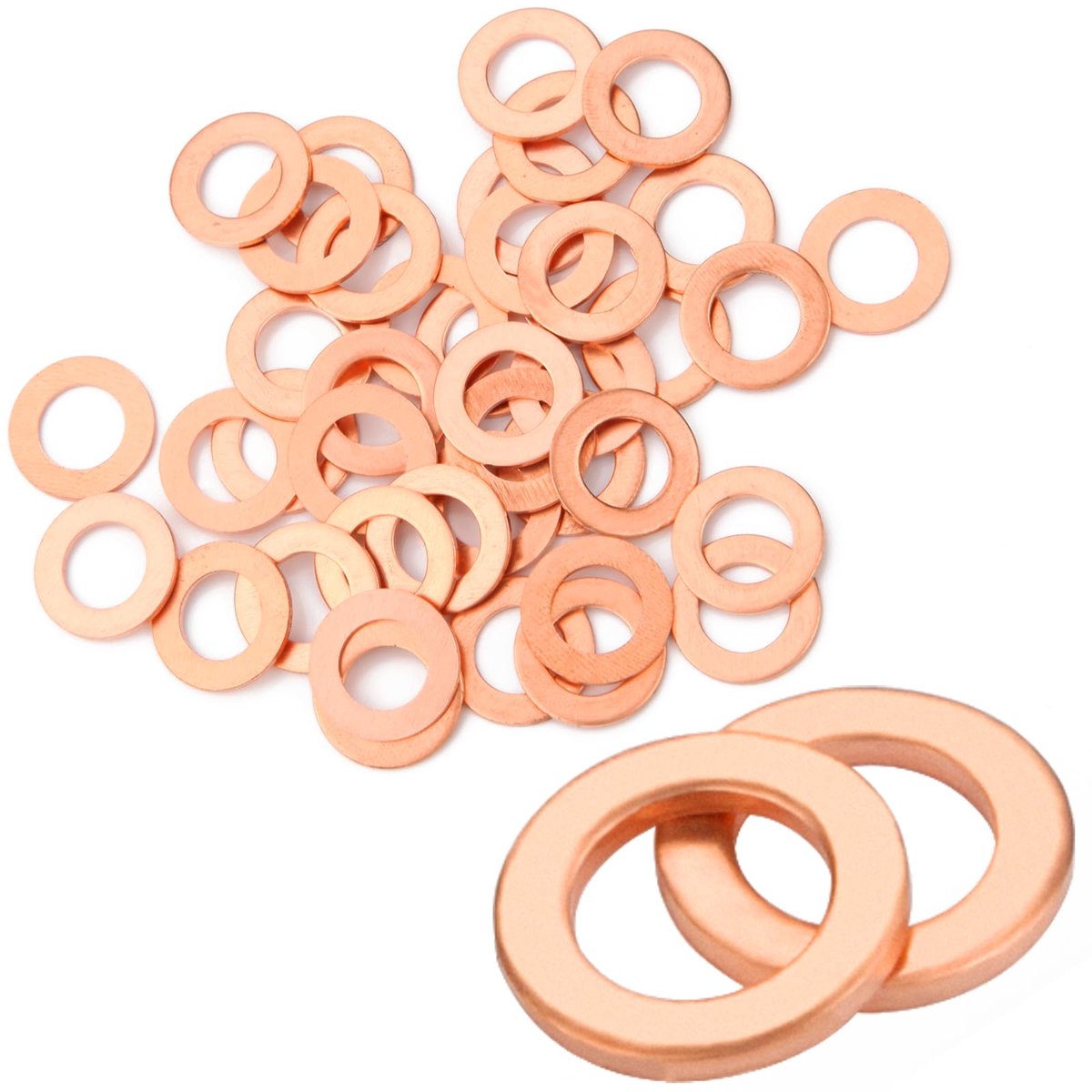 Afdichtringen, sluitringen M6 x 12 x 1 koperen afdichtringen, set bijsluitringen, platte olie-afvoerschroef, afdichting voor schroeven, auto's, schepen, generatoren, machines