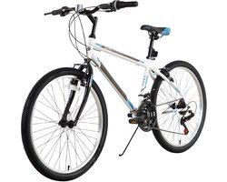 Mountainbike – Voor volwassenen, heren en dames – 24/26 inch (61/66 cm), 21 snelheden, koolstofstaal frame, sport-MTB – White-24 Inch-21