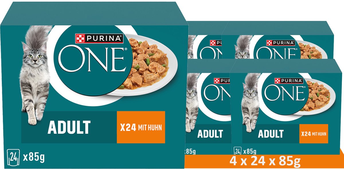 Purina One PURINA ONE Adult Cat Food Multipack with Chicken and Green Beans (4 x 24 x 85g)