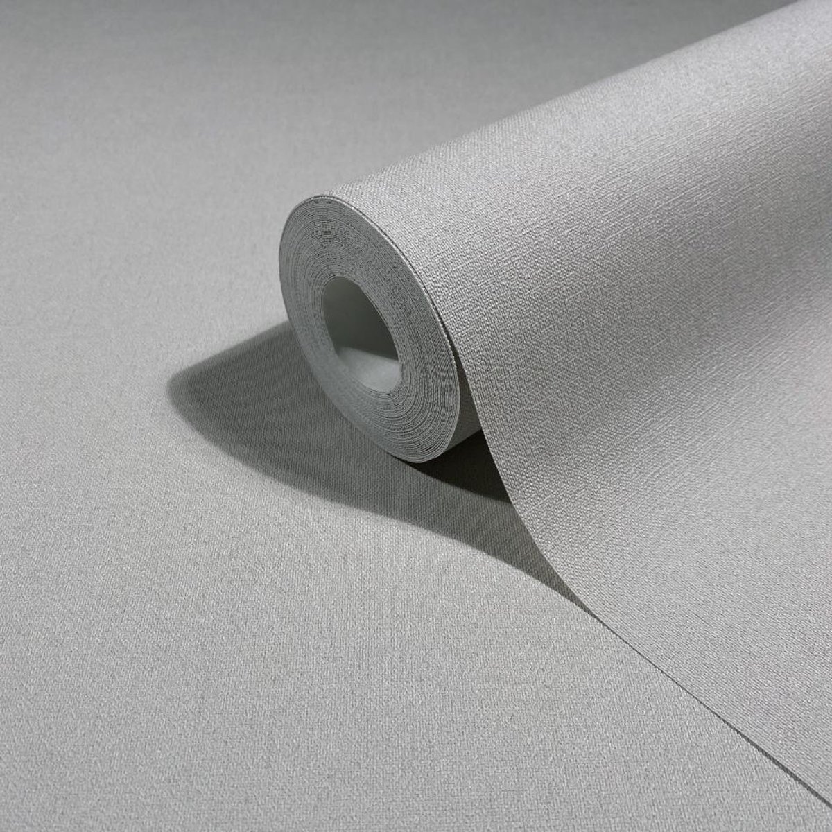 Behang - Linnenstructuur - Grijs - Effen Uni Behang - Japandi - Vliesbehang - Woonkamer Slaapkamer - 0,53 x 10,05 M - Whisper