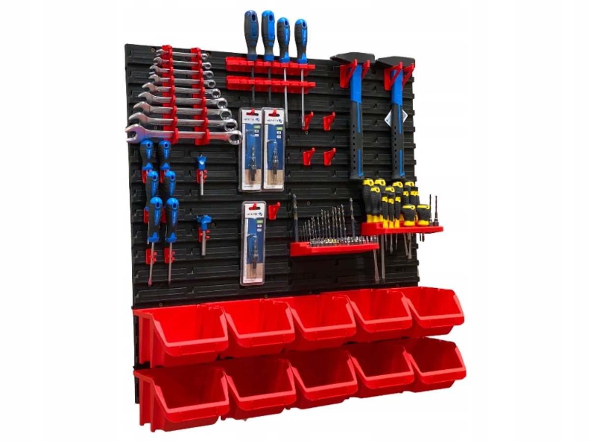 TABLICO Gereedschapswand 77,4x78 cm met Kuipjes en Haken - Nederlands Product
