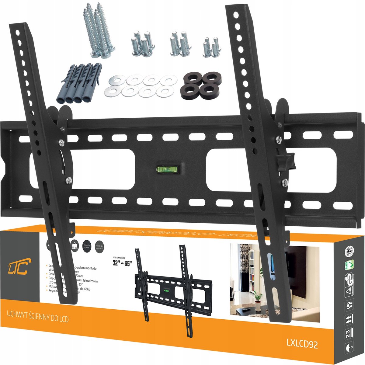LTC TV Muurbeugel LCD 32-85" 45kg VESA 400x400 Kantelbaar