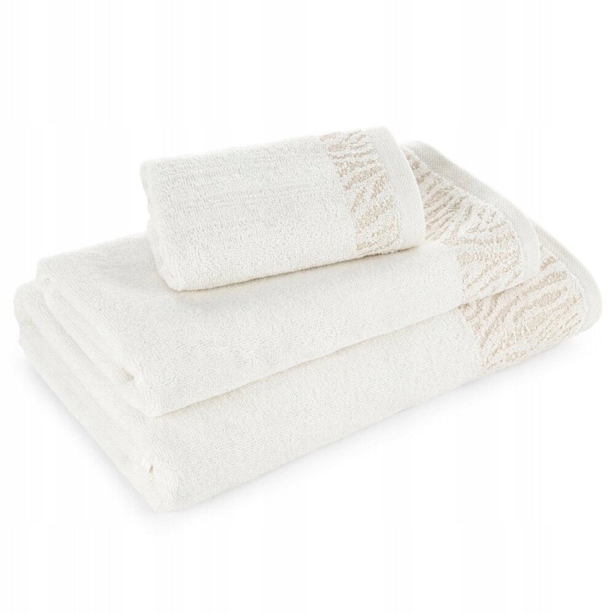 Luxe Katoenen Handdoek Margo 30x50 cm Wit met Glanzende Borduursel