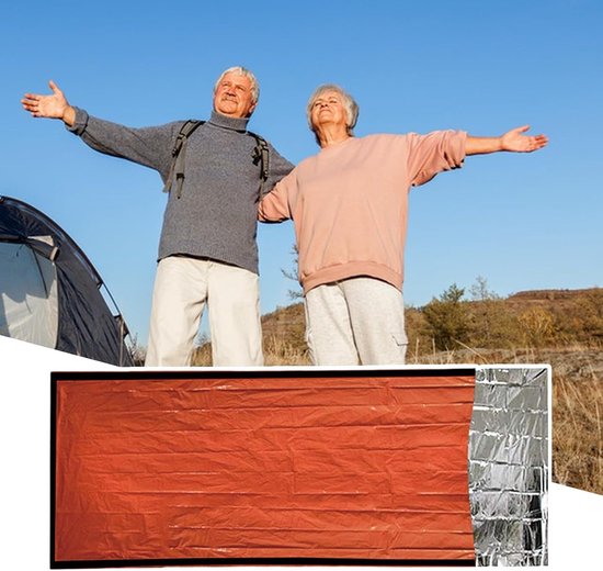 Slaapzak Outdoor - Nachtdeken Reizen - Kamperen Wandelen - Winddicht Waterdicht - 266 x 91 cm - Oranje — afbeelding 4