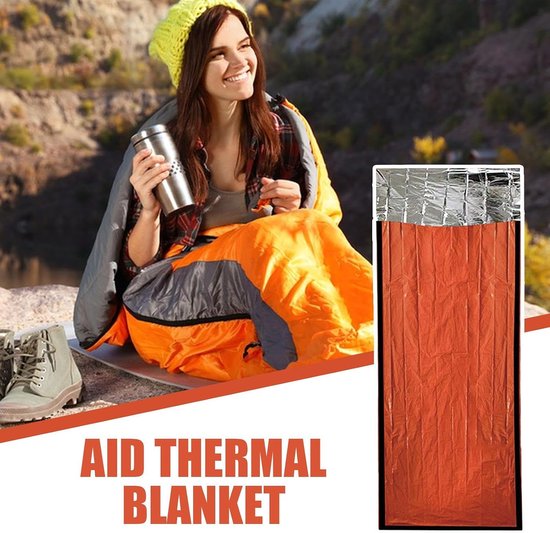 Slaapzak Outdoor - Nachtdeken Reizen - Kamperen Wandelen - Winddicht Waterdicht - 266 x 91 cm - Oranje — afbeelding 3