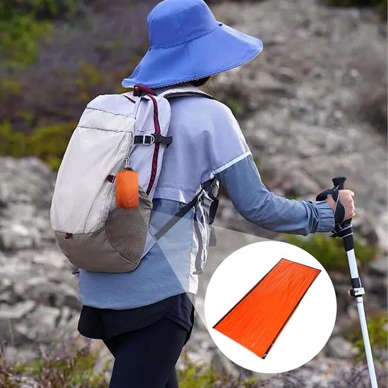 Survival deken - Folie slaapzak - Buiten avontuur - Warmte reflecterend - Compact formaat - Camouflage — afbeelding 3