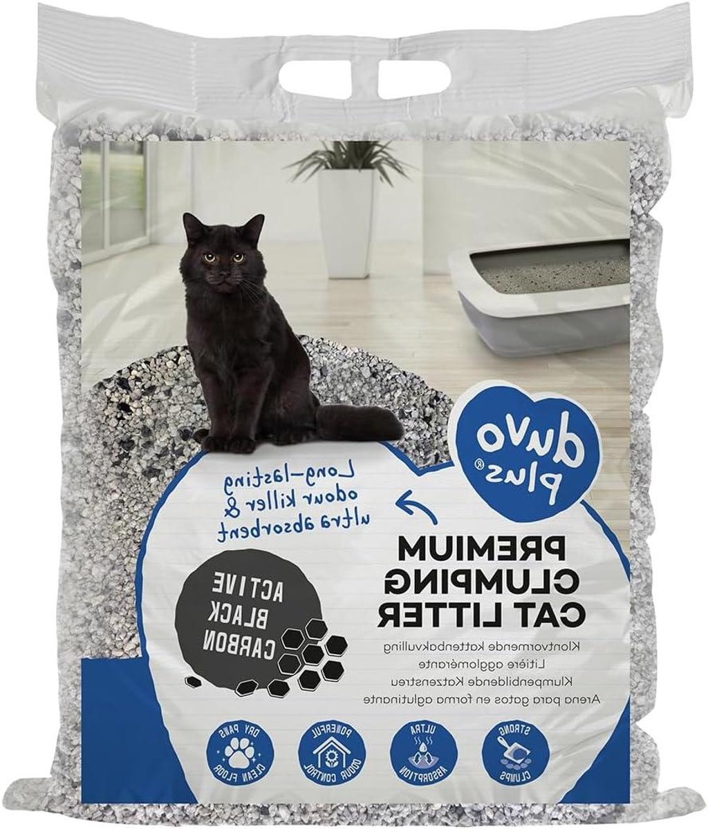 Kattenbakvulling - Klei korrels - Geurcontrole - Actieve kool - 12 kg - Zwart