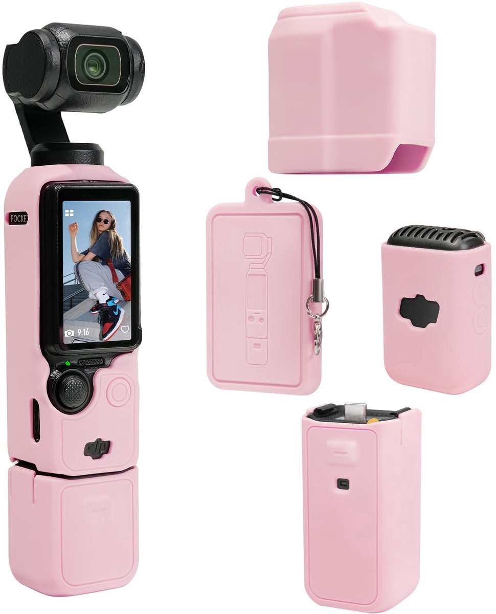 Casalora Beschermhoes voor DJI Osmo Pocket 3 -Silicone - Cover - Action Cam Accessoires - Roze