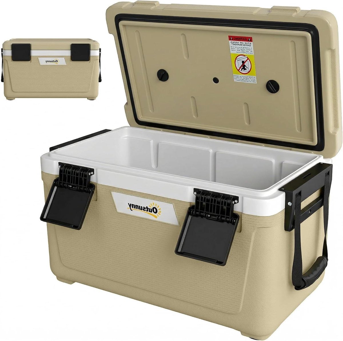 Koelbox - Thermobox draagbaar - Buitenactiviteiten koel houden - Tot 72 uur koeling - 426 Liter - Kaki