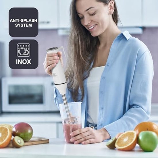Staafmixer - Handmixer - Keukenbereidingen - 20 snelheden turbo - 750 watt - Wit — afbeelding 3