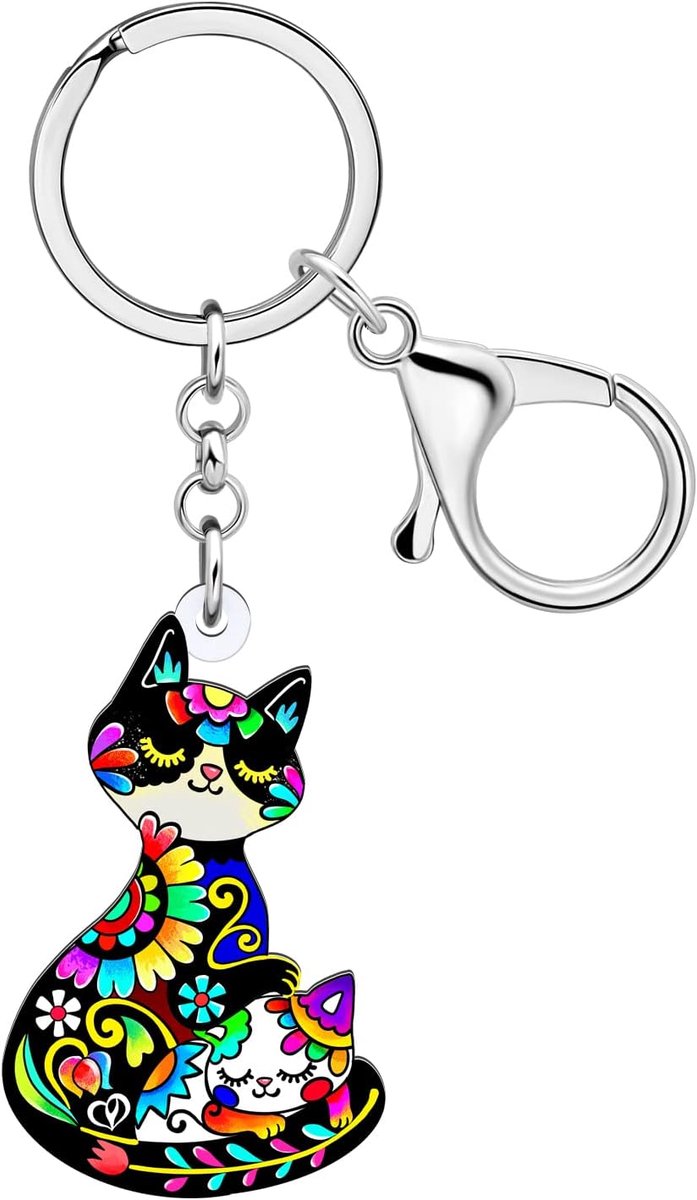Leuke Kat Charm Voor Vrouwen Meisjes Grappige Kat Sleutelhanger Sleutelhanger Geschenken Voor Auto Portemonnee Sleutels Huisdieren Liefhebbers Accessoires