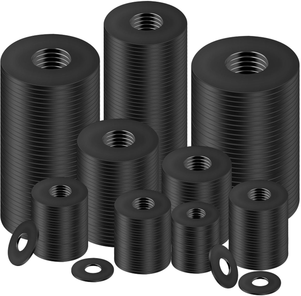 80 stuks sluitring zwart M10 x 16 mm roestvrij staal sluitring zwart voor reparaties in het huishouden schroeven bouten moeren