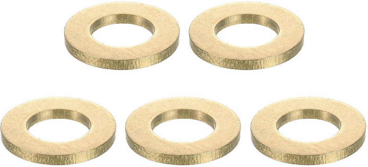 Platte messing schijven, afdichtringen van messing, M16 x 30 x 3 mm, voor schroeven, bouten, reparatie van machines, buitenbouw, 5 stuks