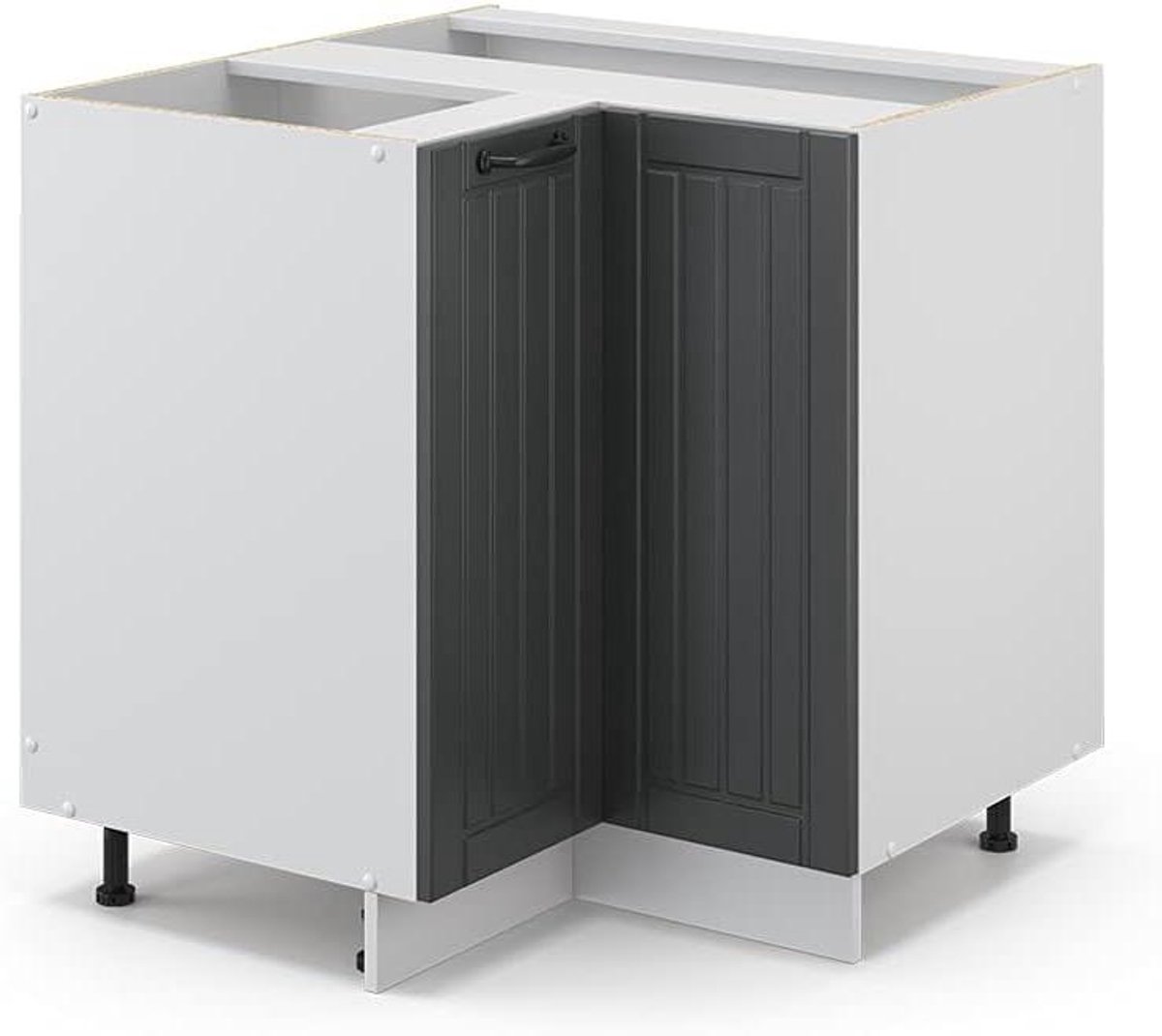 Hoekkast Keuken - Onderkast Hoek - Keuken Opbergen - Soft-close Scharnieren - 80.5 cm - Antraciet