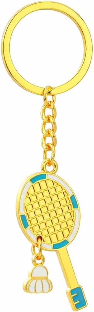 Mini badminton racket sleutelhanger zinklegering emaille shuttle sleutelring lichtgewicht bedels cadeaus