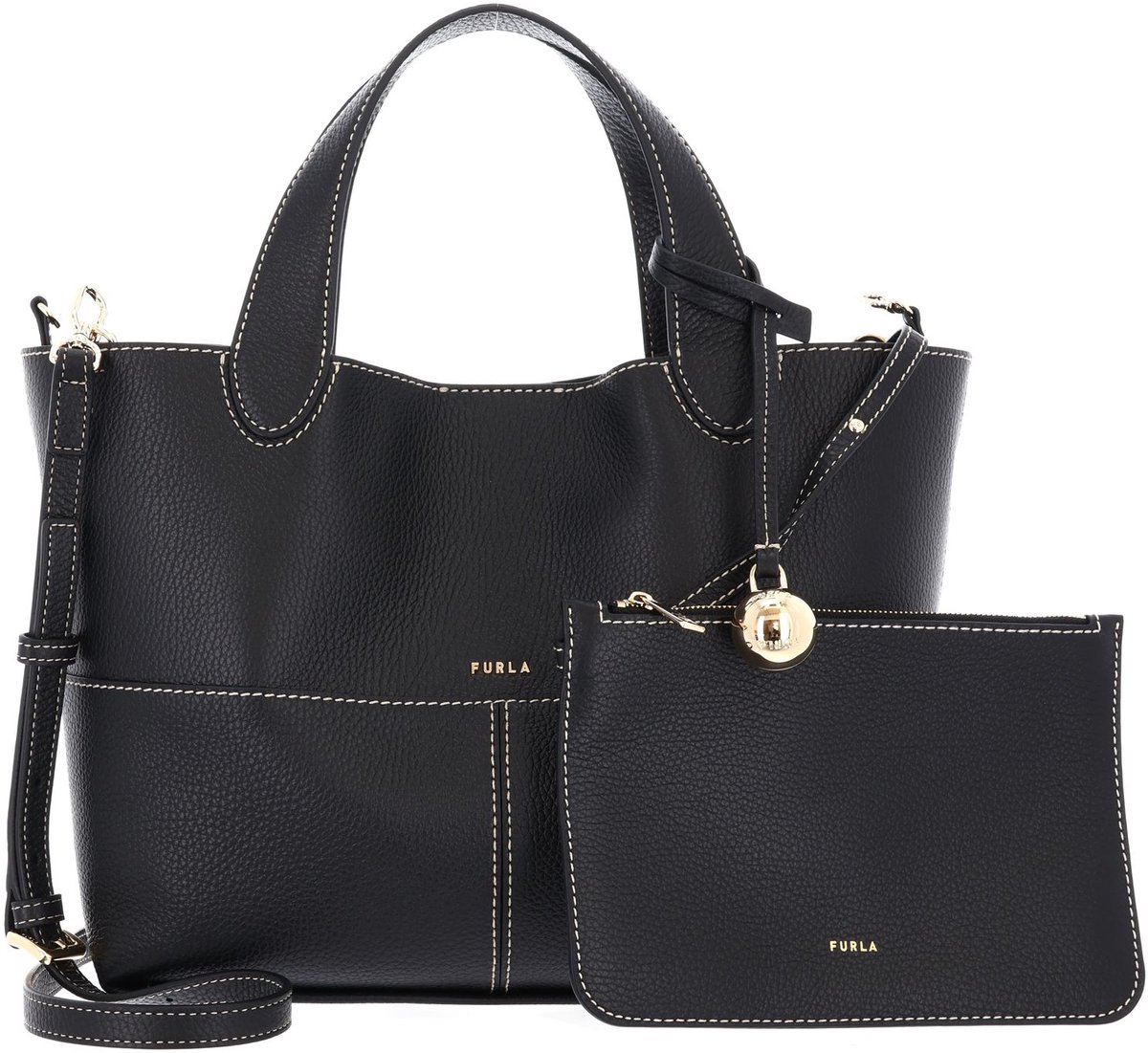 FURLA Leren handtas schoudertas Primrose Tote Nero zwart