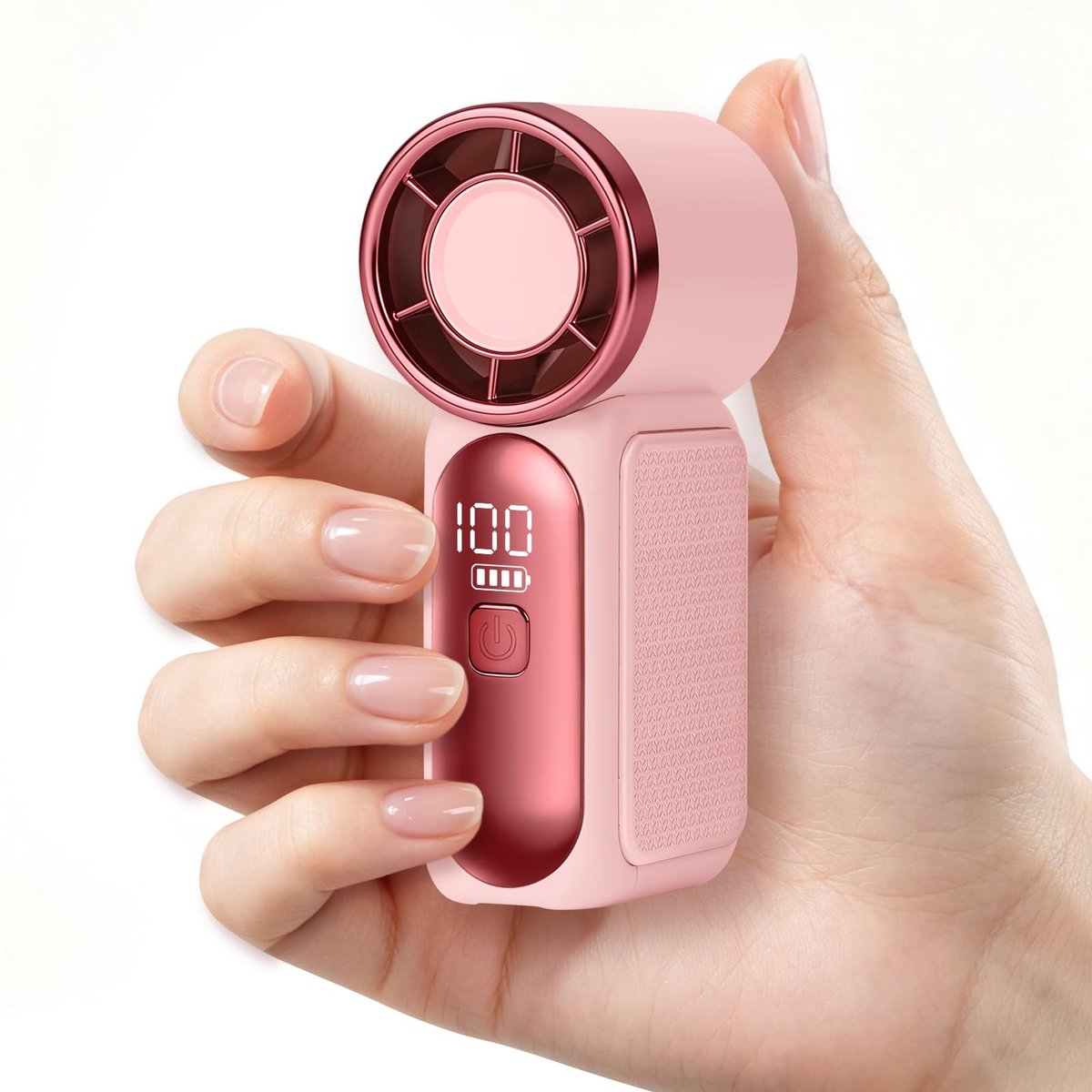Draagbare Mini Handventilator - USB-C Oplaadbare - Roze - Ideaal voor onderweg - SnelShoppen