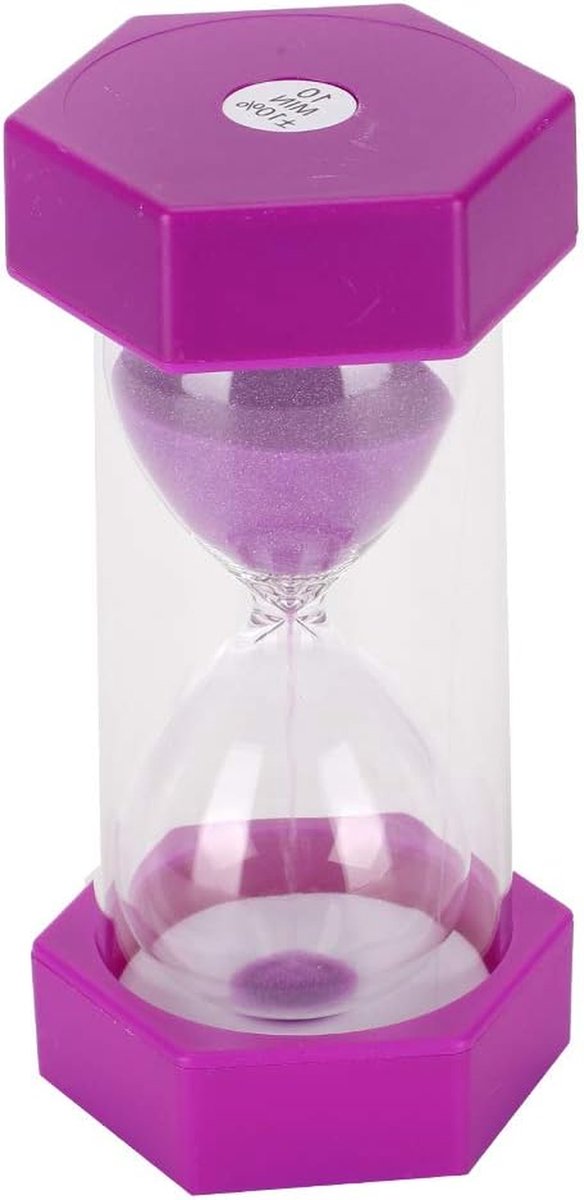 Zandloper Kinderen - Zandglas Timer - Tijd Management - Kunststof Materiaal - 10 Minuten - Paars