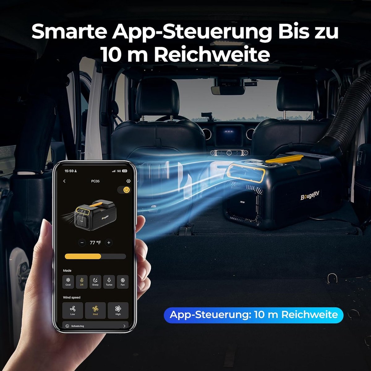 KungFu buy Draagbare airconditioner 5-in-1 compacte camping airco met app bediening, snelle koeling, 3500 BTU voor tent en camper thumbnail 3