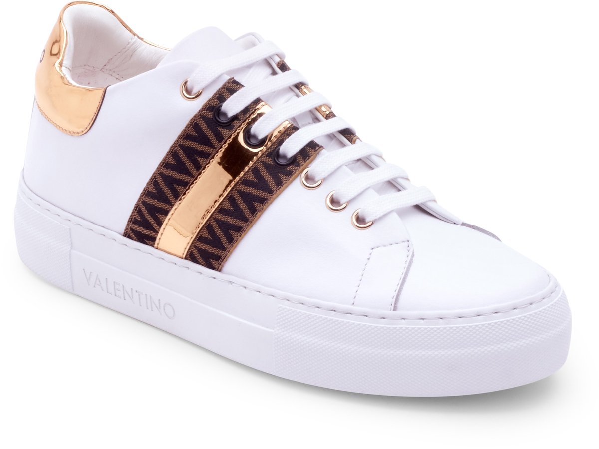 VALENTINO Dames Sneaker Maat 41 - Wit / Bruin / Goud