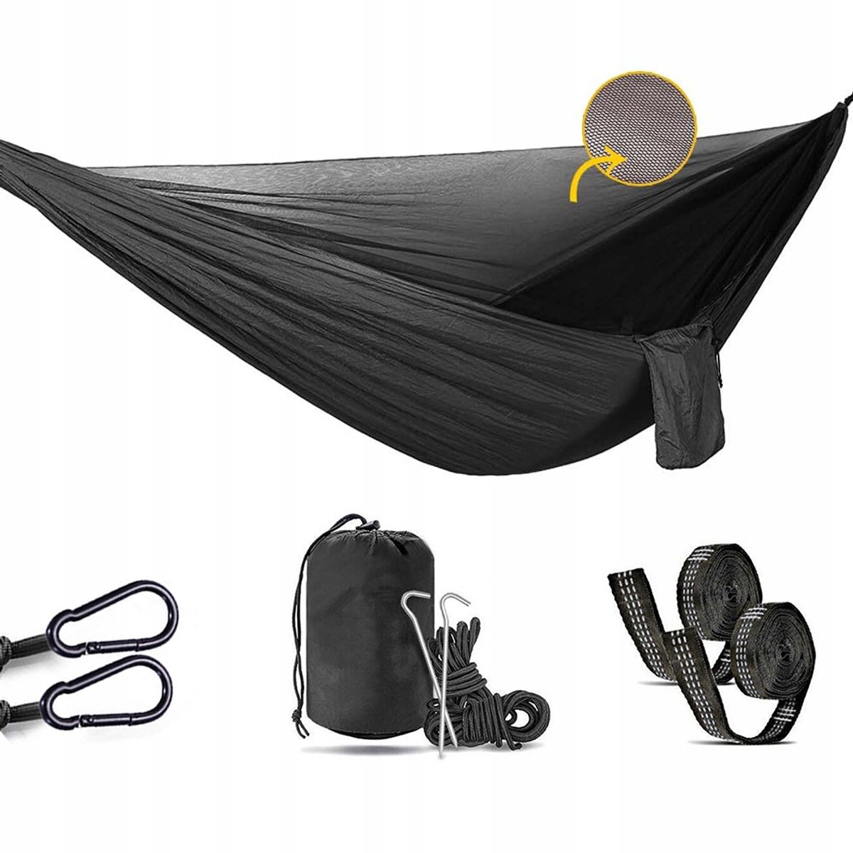 Dubbele Kampeerhamak met Muskietennet - 300kg - Lichtgewicht & Compact