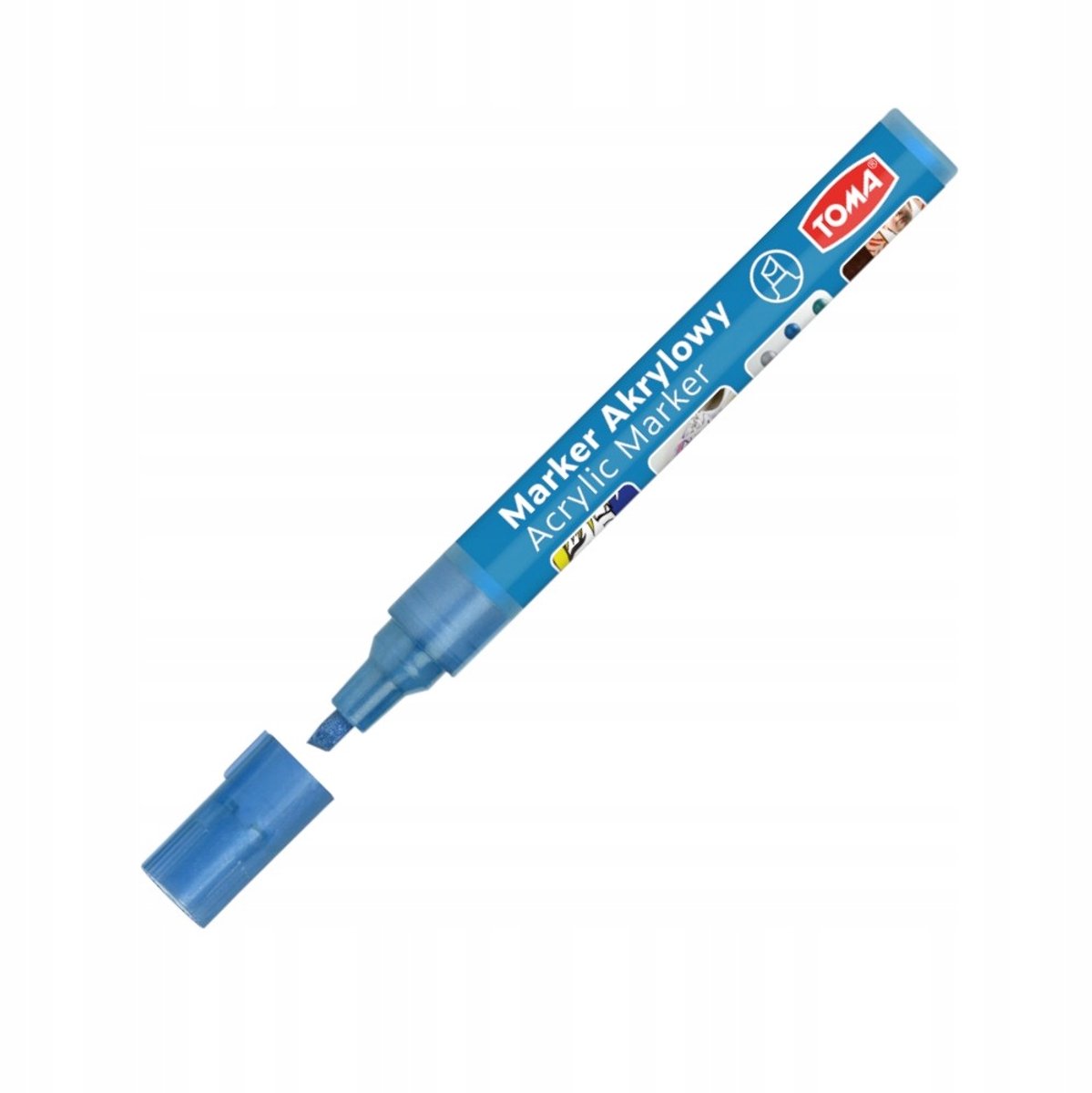 Toma TO-403 Acryl Marker Metalalachtig Lichtblauw, Ronde Punt