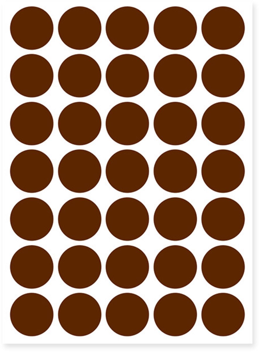 20 vellen rond zelfklevend papier van 10 mm – 10 kleuren, 4008 stippen | Zelfklevende stiften,bruin,25MM