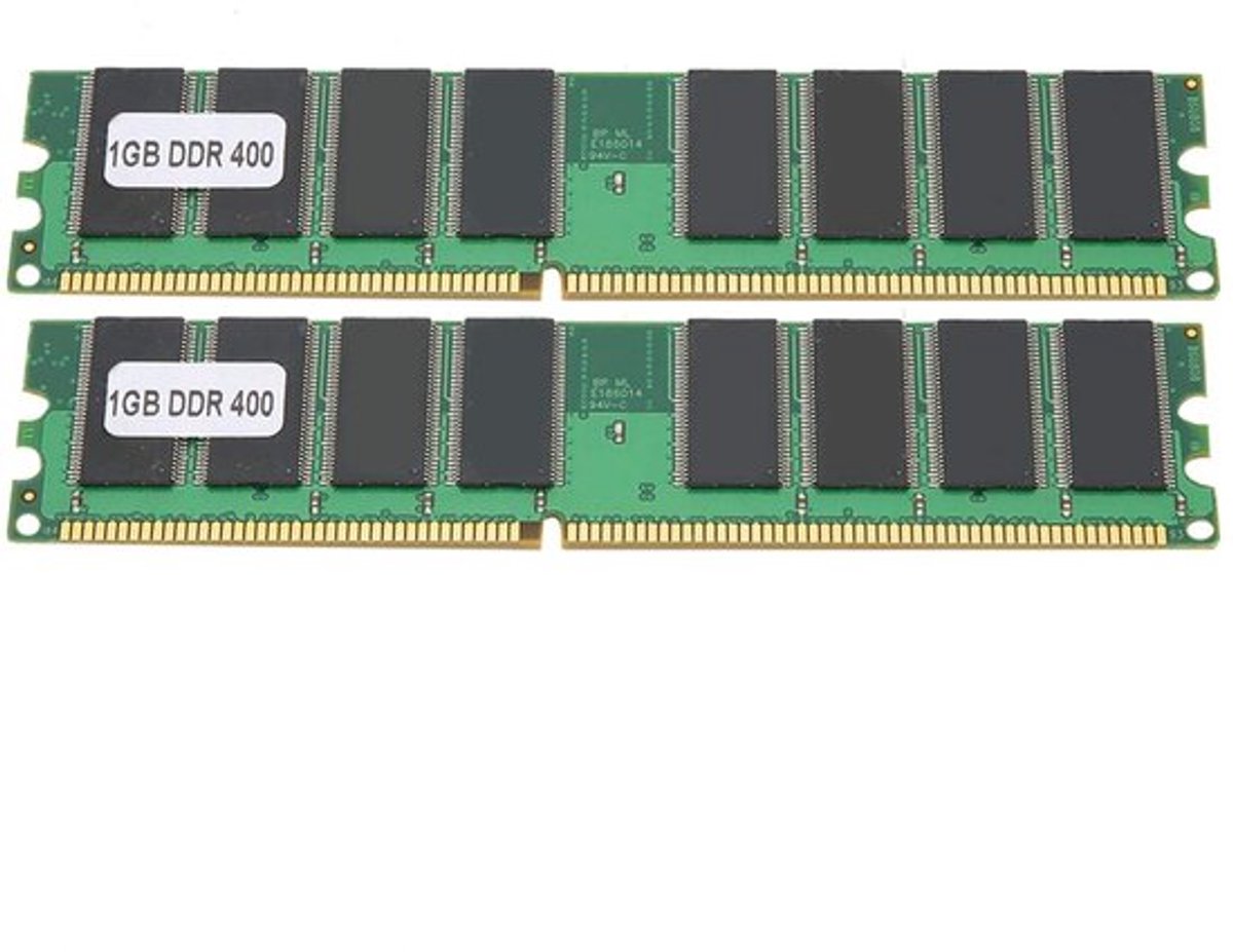 DDR-geheugenmodule - 2 stuks 1GB - 400MHz - PC-3200 - Desktopgeheugen - Volledig compatibel - Voor Intel