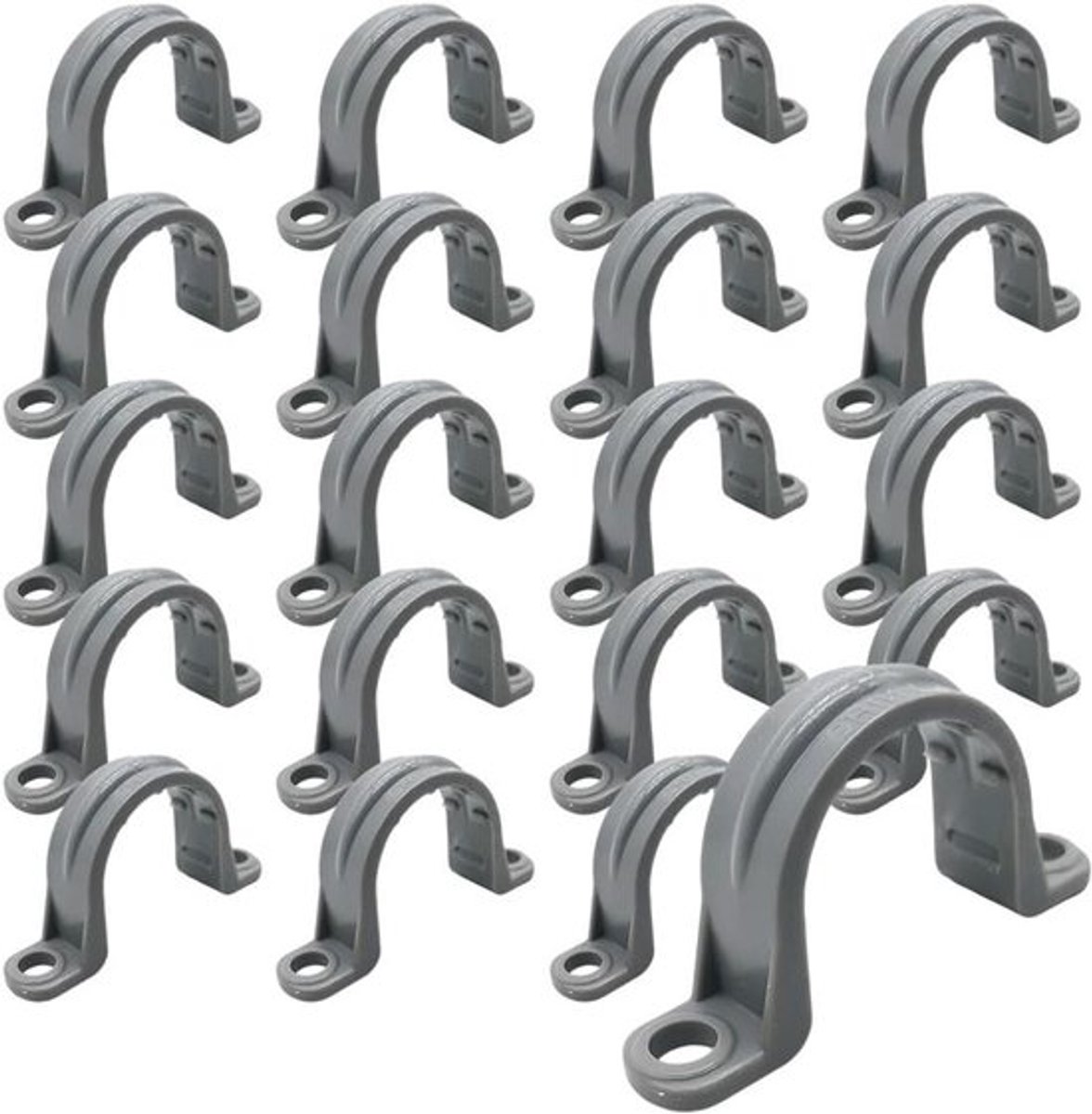 20 stuks slangklemmen voor gas- en waterleidingen 2-gats U-buisklemmen 3/4 inch.