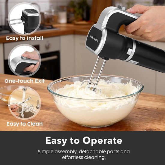 Handmixer Blender - Keukenmachine - Eten Bereiden - 2-in-1 Ontwerp - 600 Watt - Zilver — afbeelding 3