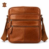 THL Design - Leren Schoudertas Heren / Dames - Kleine tas - Echt Leder - Bruin