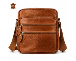 THL Design - Leren Schoudertas Heren / Dames - Kleine tas - Echt Leder - Bruin