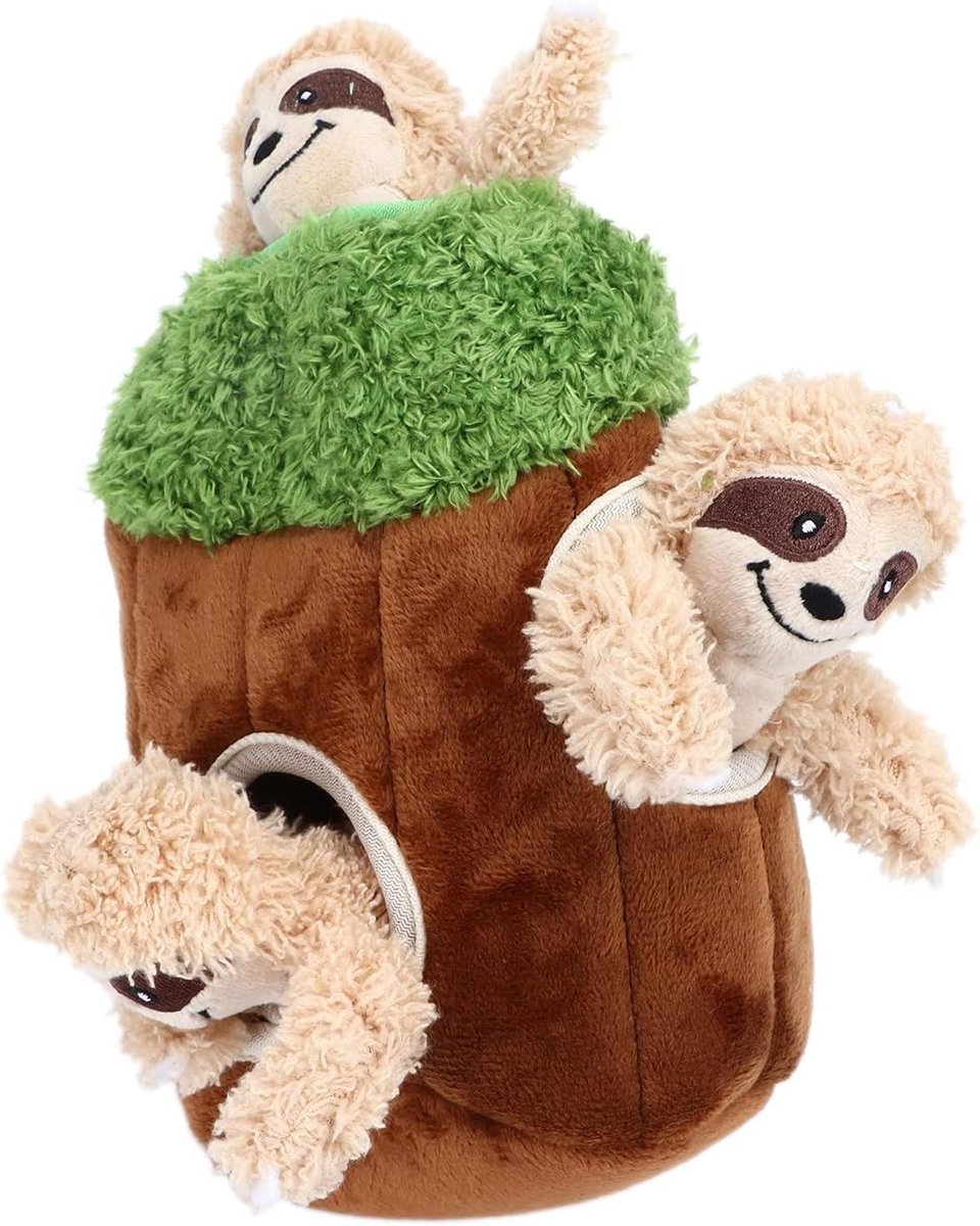 Hondenspeelgoed Set - Pluche Hondenspeelgoed - Hond Vermaken - Interactief Puzzelspel - 20x15x8 cm - Bruin