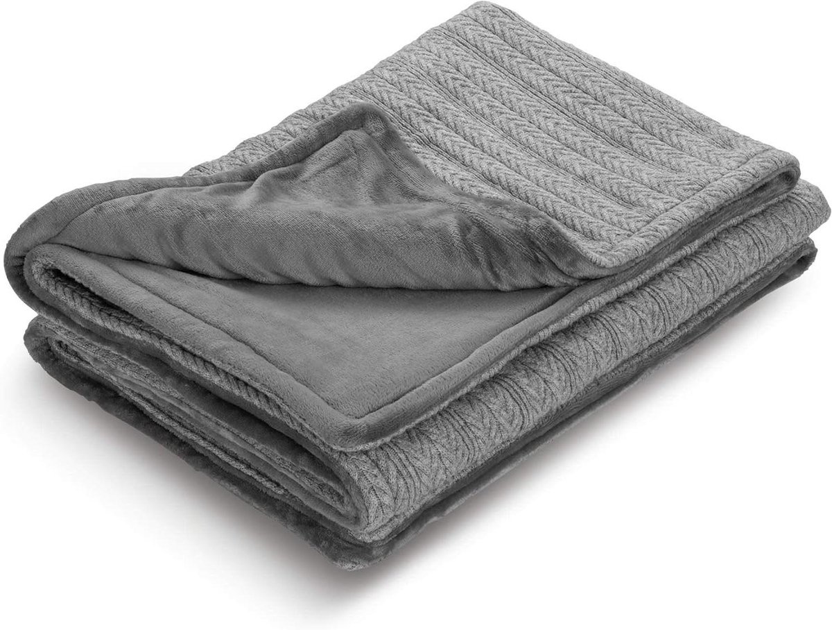 Verwarmde deken - Knuffeldeken - Warmte en comfort - Automatische uitschakeling - 160 x 120 cm - Tweekleurig omkeerbaar