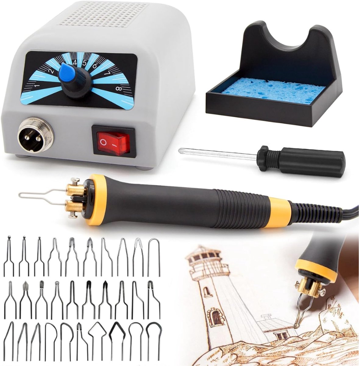 ZRNS® Houtbrander Set 100 W - Pyrografie Machine - Soldeerbout - Soldeerstation - Hobby & Professionals - 100-800 °C