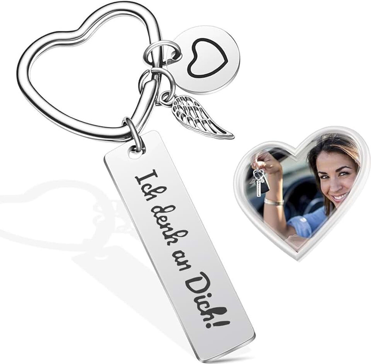 Sleutelhanger met beschermengel, geluksbrenger, sleutelhanger, sleutelhanger, auto, Kerstmis, kleinigheden, cadeaus voor vriendin, vriend, papa, mama