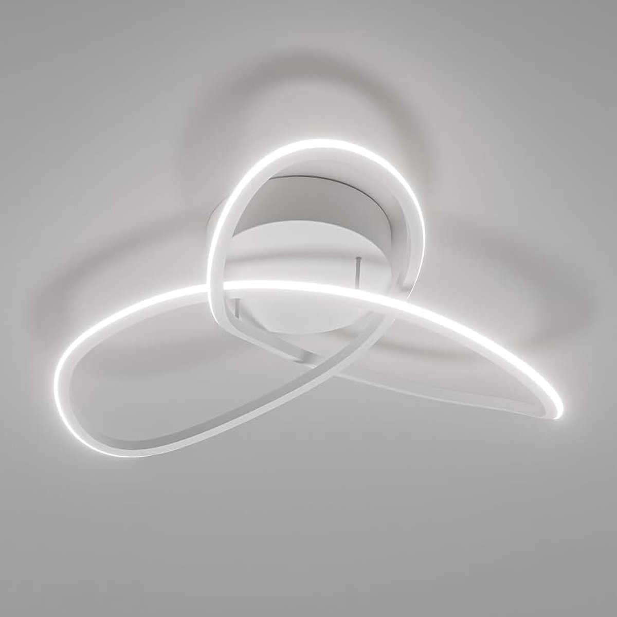 Moderne LED Plafondlamp, 24,5cm, Klaverbladdesign, 22W 6500K 2500LM IP44 Waterdicht, Gemaakt van Metaal en Acryl, Geschikt voor Badkamer, Slaapkamer, Woonkamer, Keuken, Kelder en Kantoor