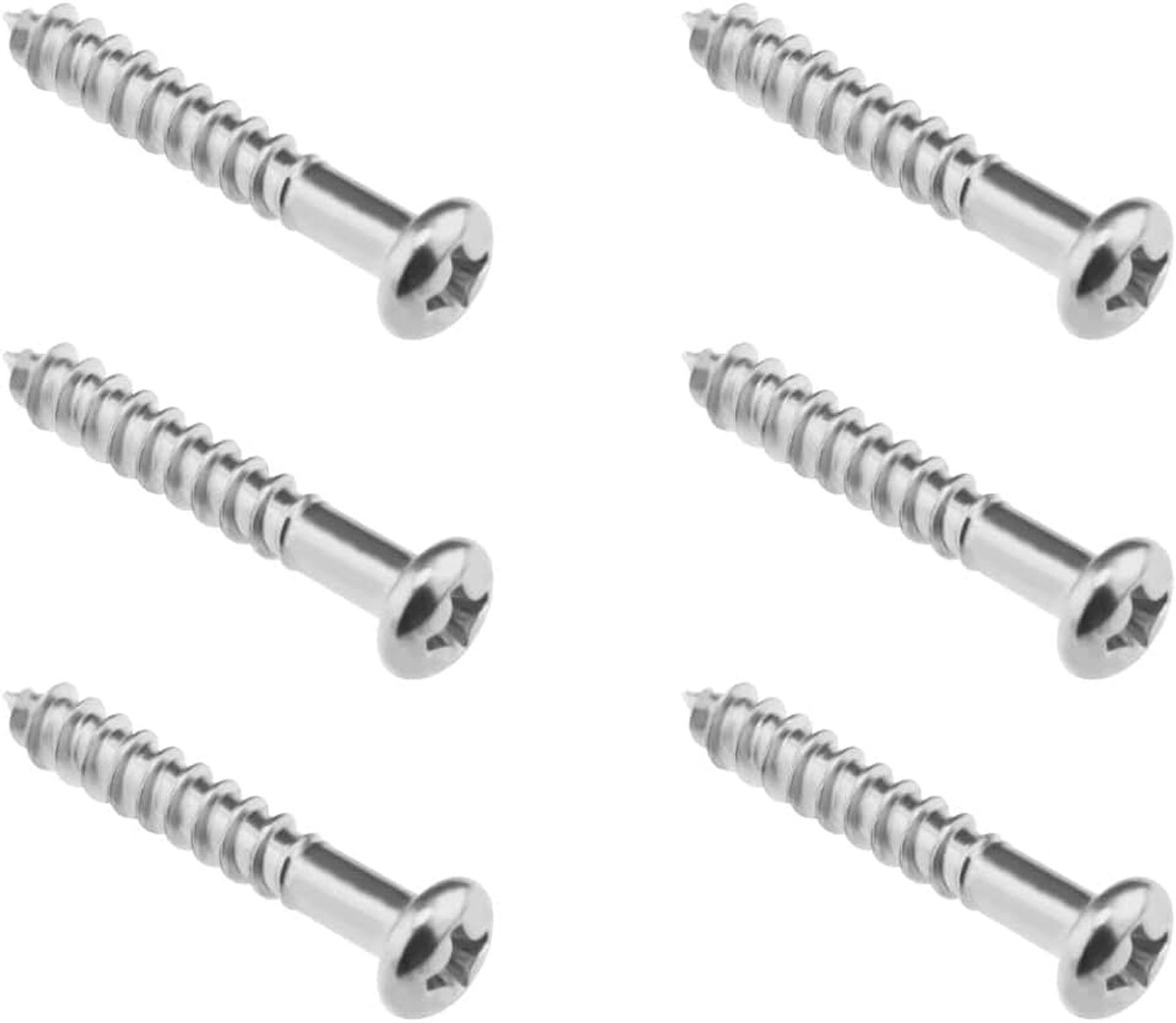 6 stks Tremolo Bridge Schroeven PRS Stijl Elektrische Gitaar Brug Montage Schroeven Legering Staal Schroeven voor Elektrische Gitaar Nek Plaat Terug Covers Zilver