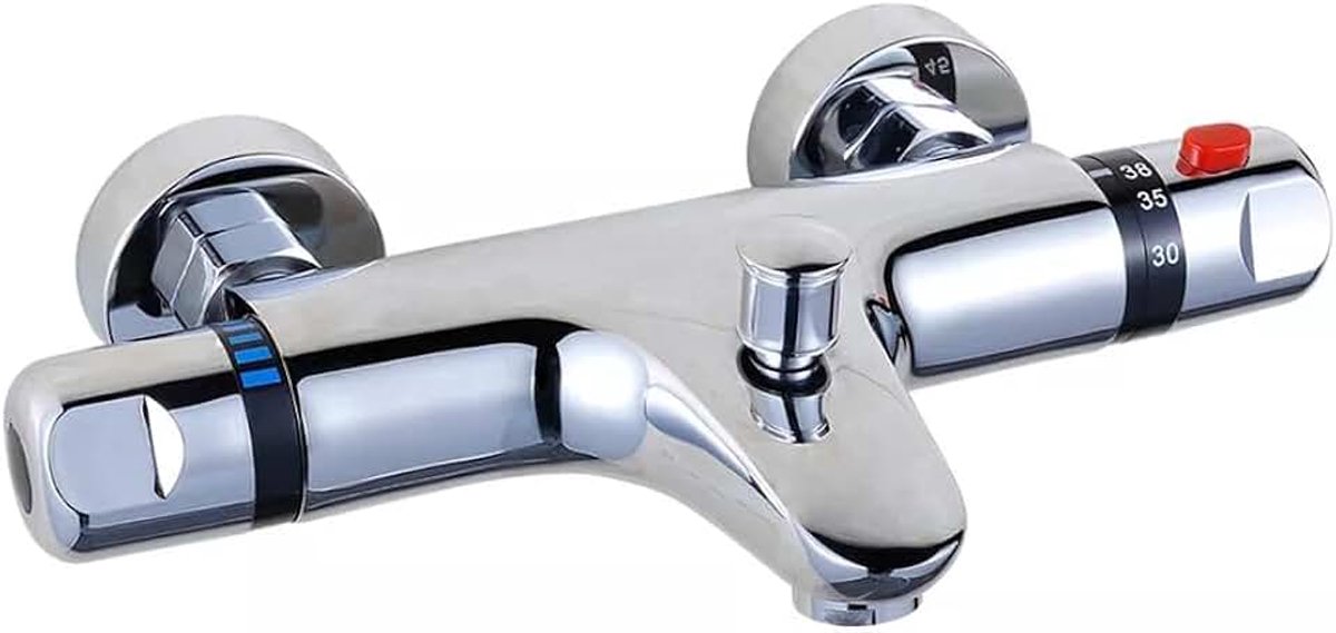 Douche douche armatuur 38 ℃ douchethermostaat douche kraan messing mengkraan douche thermostaat armatuur zilver thermostaat douchekraan ventiel