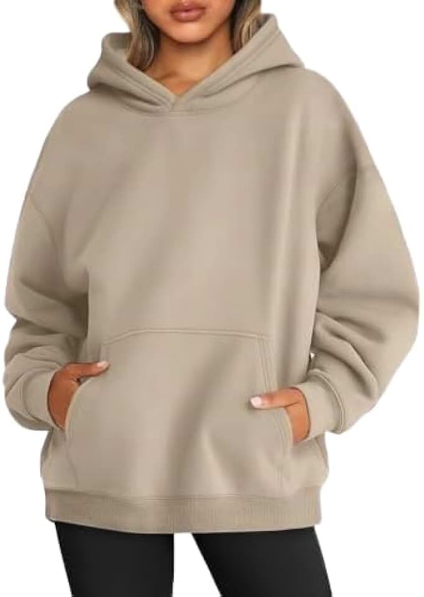 Damestrui met capuchon, oversized, casual, wintersweatshirt, met zak