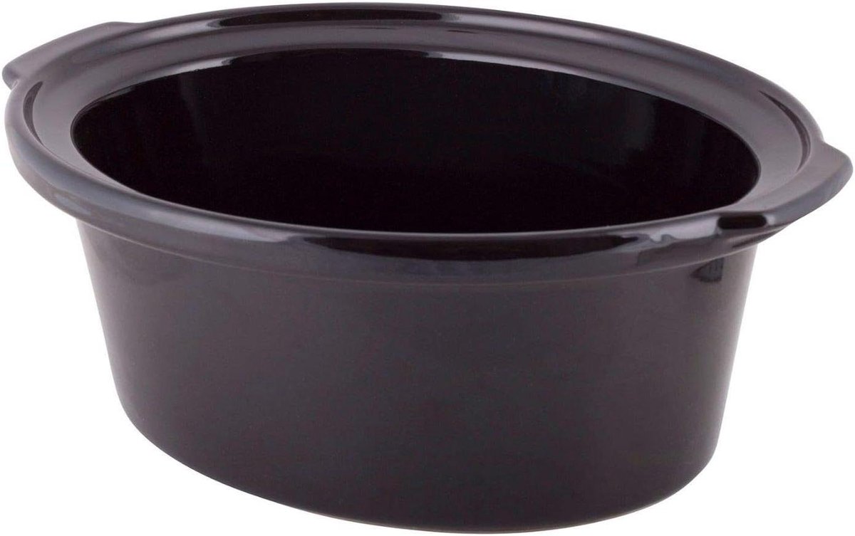 Keramische Pan - Binnenpan Slowcooker - Langzaam Garen - Origineel Onderdeel - 3.9 Kilogram - Zwart