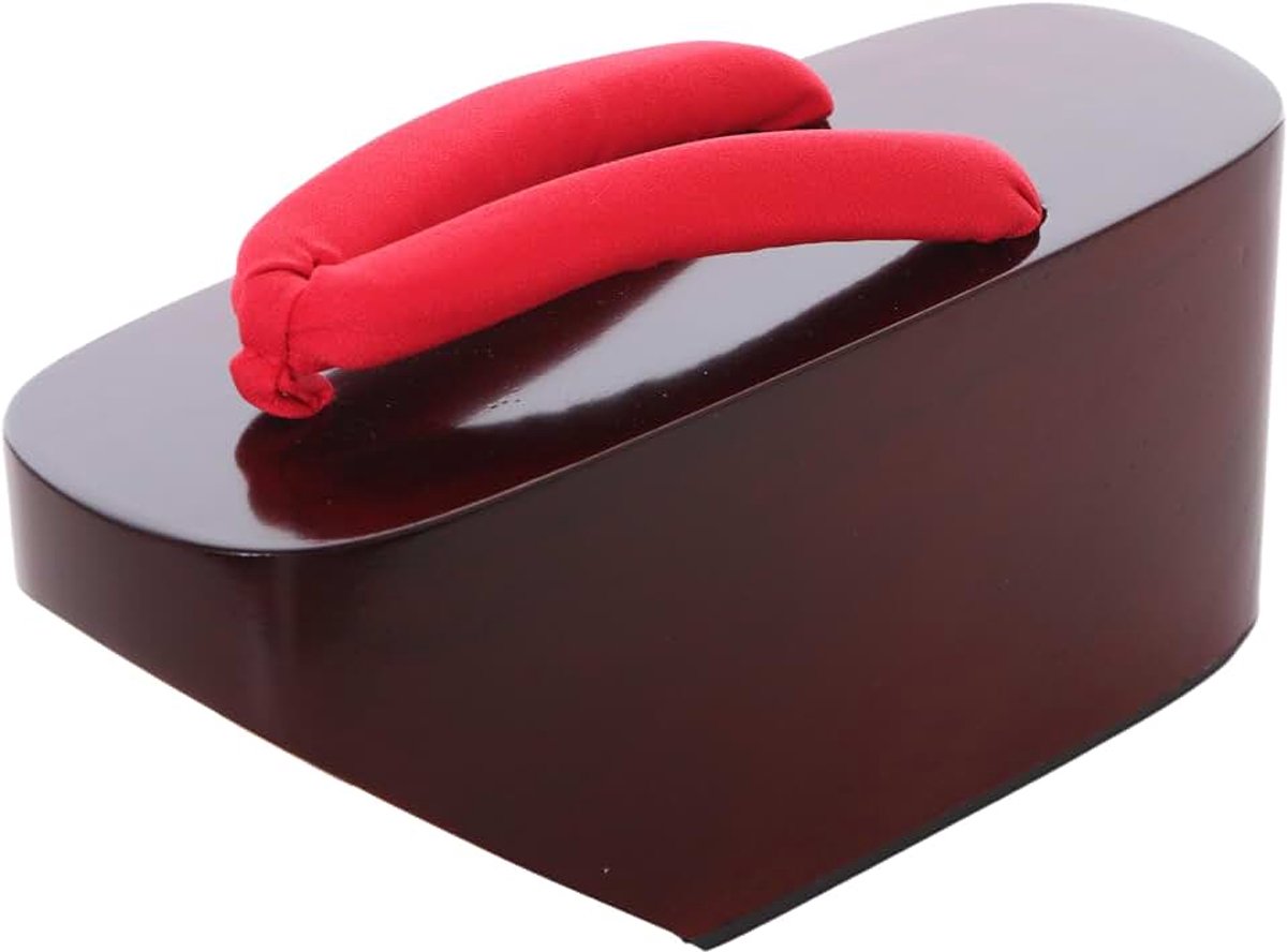 K-G-80-5 Hout rood origineel Japan Geta sandaal Tabi Kimono Geisha teenslippers 10,5 cm plateau