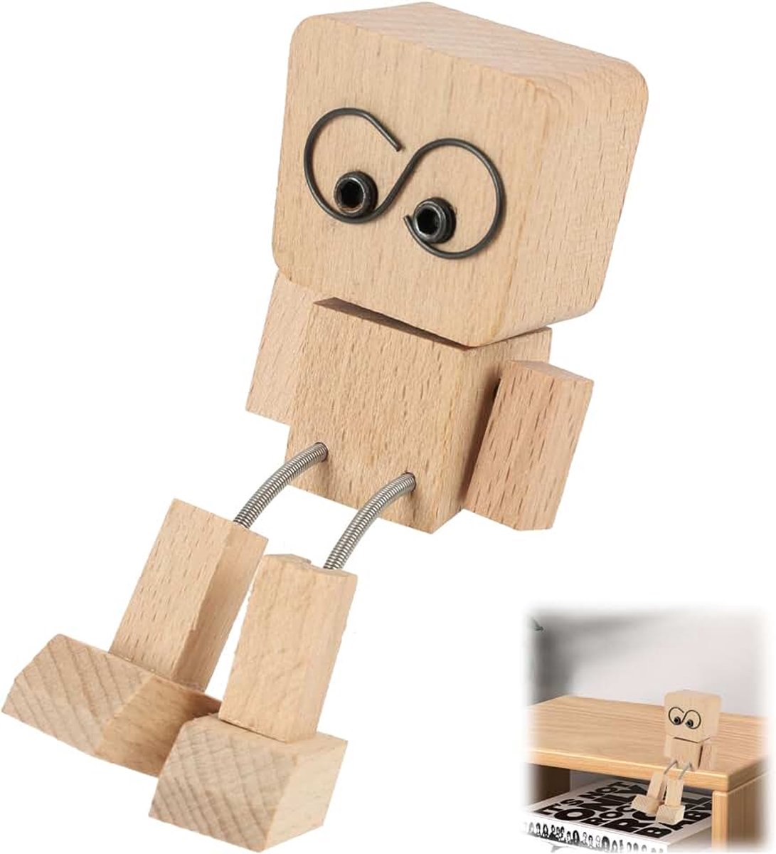 Houten Auto – Houten Bobblehead, Handgemaakt Dashboard & Bureaudecoratie, Ideaal voor Chauffeurs & Cadeaus