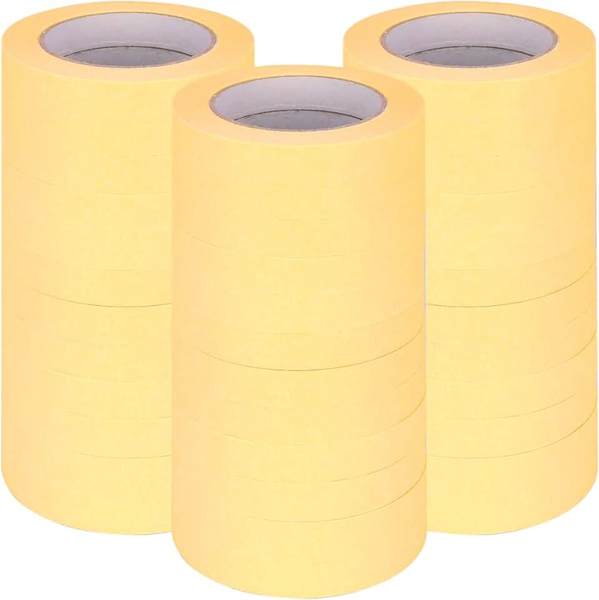 Verpacking 36 rollen crêpetape, 50 m lang, schildertape, breedte 19 mm
