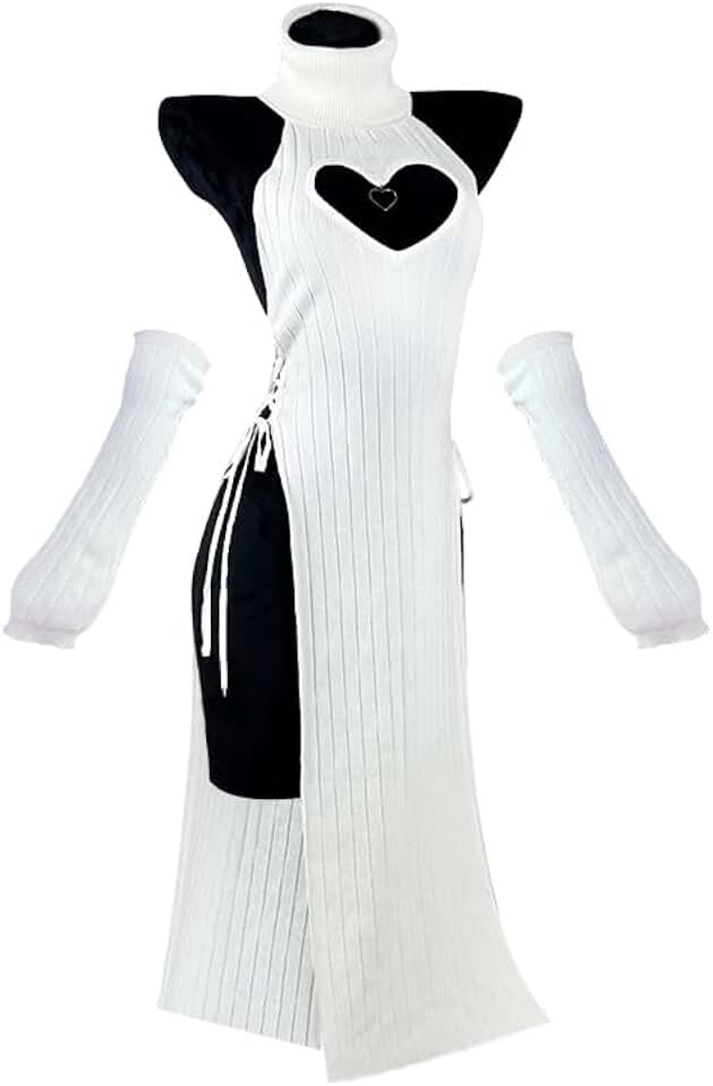 Love Cheongsam kostuum Wit/Zwart premium trui cosplay lingerie Love Cheongsam succubus lingerie