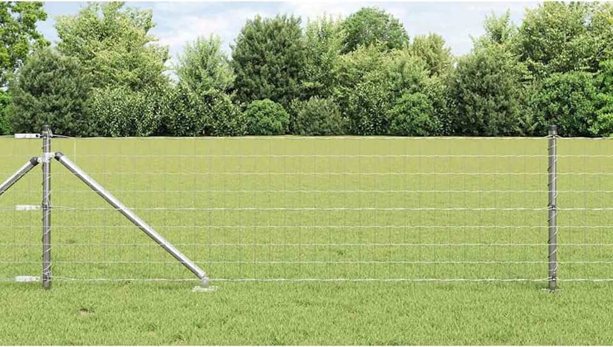 Palen 0,8 x 25 m verzinkt staal, stabiele stalen palen voor tuinhekken, landbouw, wilgennetten, kippendraad 3350796