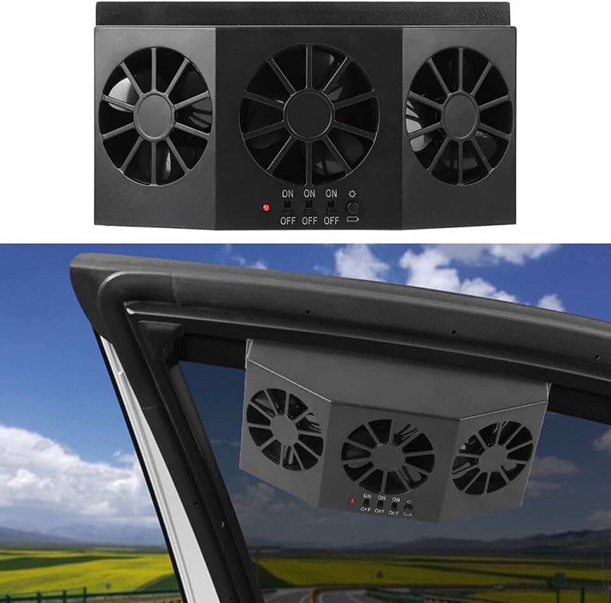 Auto Fanr Powered Heat Window Vent Auto Pet Cooling Fan Ac16 Car Window Fan Zwart Abs Portabler Powered Car Ventilator Automobile Vent Ventilation Cooling Fan