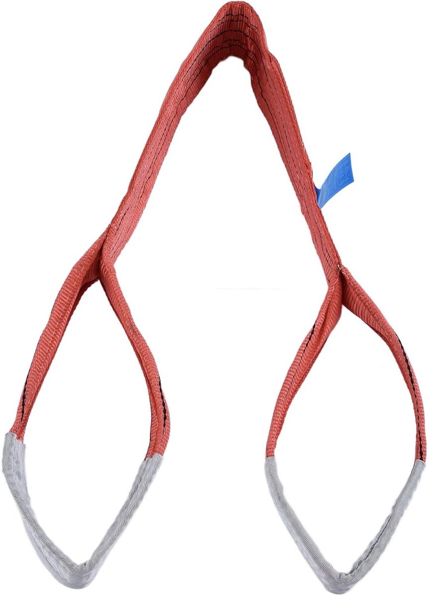 Platte hijsstrop - Hijskraan band - Materiaal verplaatsen - Verdikte PES - 2 meter - Rood